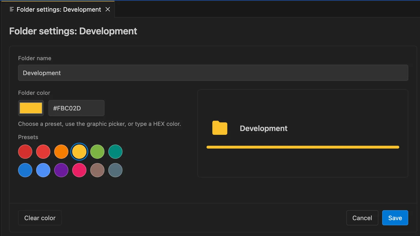 Folder Settings Get a Dedicated UI