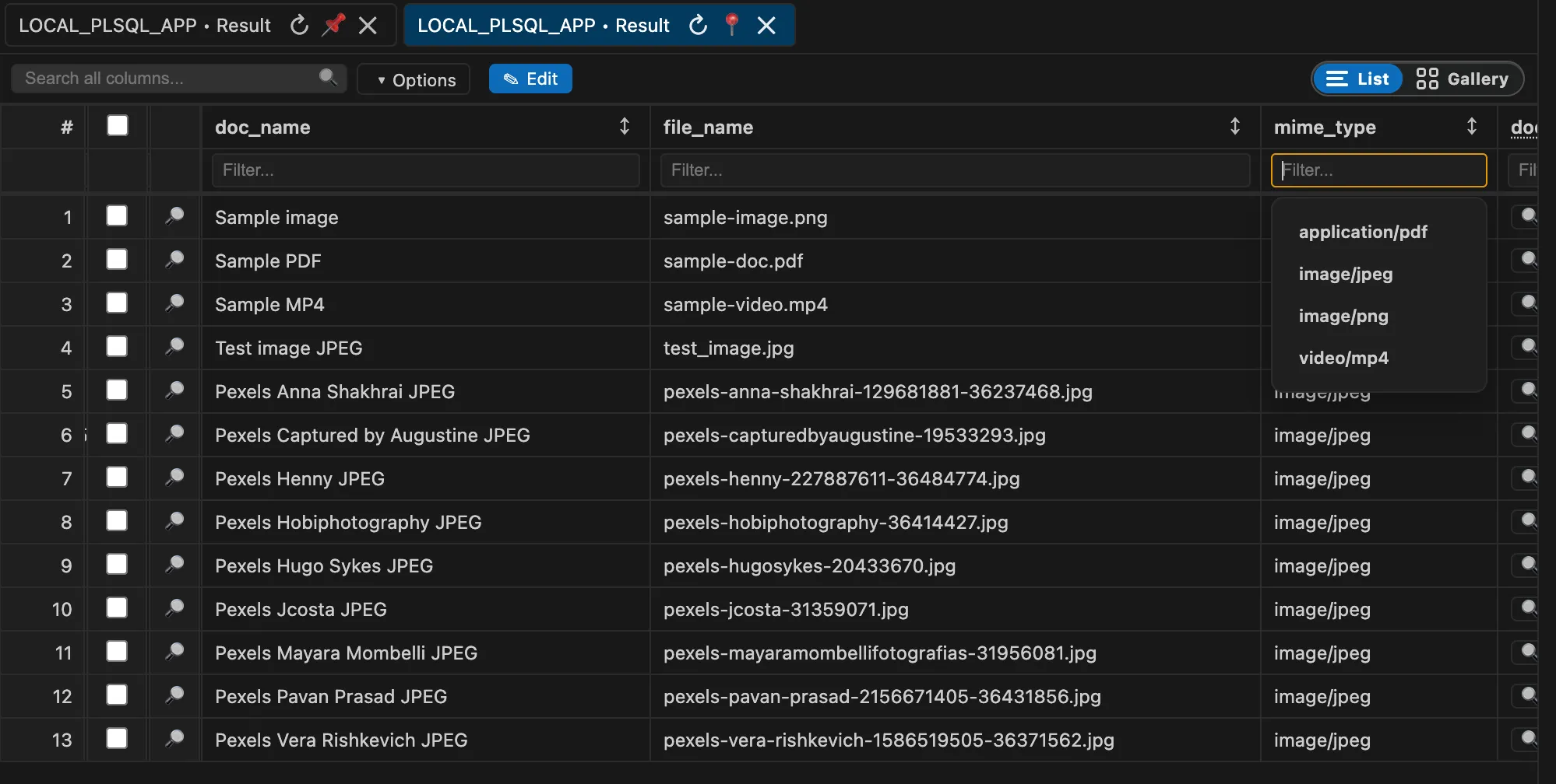SQL worksheet results in VS Code