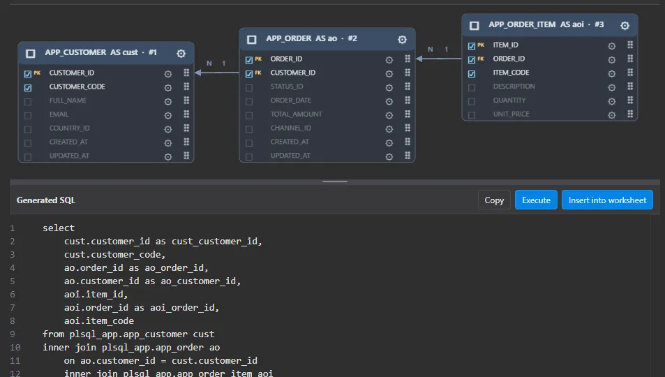 Query Builder: Build Oracle SQL Visually
