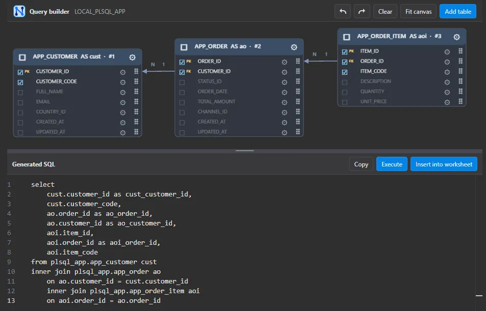 Query Builder: Build Oracle SQL Visually